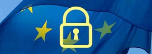 Lock and EU flag