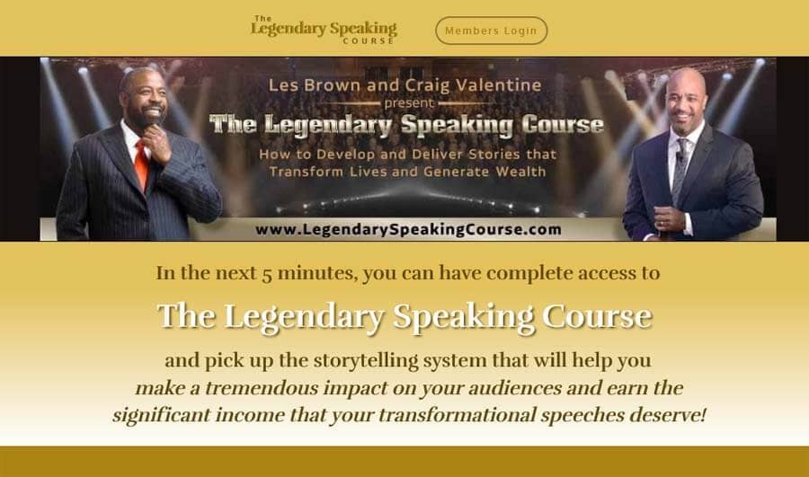 Legendary Speaking Course Sales Page